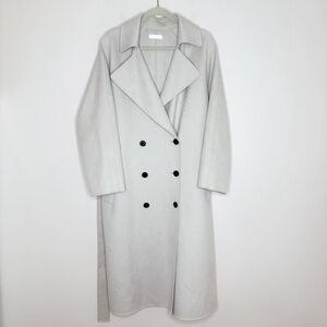 Italic Elise Cashmere Wool Double Faced Trench Coat Large Cream